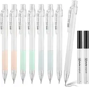 Jeffdad 8 Pieces Mechanical Pencil Set, 0.7mm aesthetic lead pencils cute mechanical pencil with 2 Boxes of Mechanical Pencil Replacement Leads, Suitable for Students Writing, Drawing, Sketching