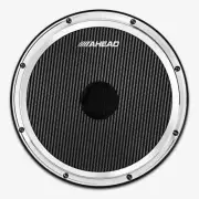 Ahead - AHSHPCH - 14" Black/Chrome S-Hoop Marching Pad with Snare Sound (Black