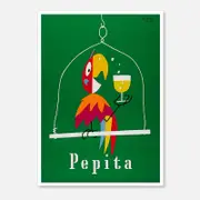Galrie Herbert Leupin's Pepita Vintage Art Print - Colorful Mid-Century Decor, Poster Only, 70 x 100cm (28 x 40inch)