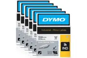 Dymo 18055 Rhino Industrial Heat Shrink Tube 12mm Black On White 6 Pack