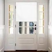 sourcing map Blackout Door Curtains, French Side Door Window Curtain for Privacy, Glass Patio Front Doors Sidelight Tie Up Shade, Beige, 26" x 28", 1 Panel