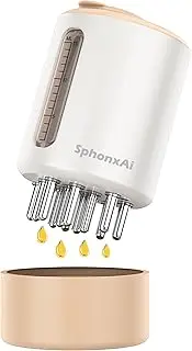 SphonxAi Hair Liquid Applicator, Electric Scalp Comb with Red Light,15ml High Capacity,Hair Growth Serum&Oil Applicator,Not Suitable for high-Concentration or relatively Viscous Oils & Liquids (White)
