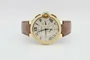 CARTIER BALLON BLEU CHRONO 18k YELLOW GOLD 46MM DIAMOND ENCRUSTED WATCH W6920007