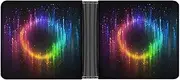 [RTSEBVN] Slim Credit Card Holder Personalized Leather Rainbow Neon Money Clip Gifts Wallet For Men Women, Rainbow Neon, One size, Modern