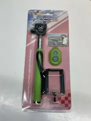 Green Selfie Stick Monopod w/ Remote Bluetooth Shutter Bunddle Package