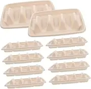 CHILDWEET 50pcs Disposable Taco Holders Wave Shape Tray with Dividers for Serving Tacos Sushi and Party Dinners for Easy Cleanup and Versatile Use