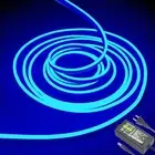 Blue Neon LED Strip Lights，5M 12V DC 600 SMD2835 LEDs Waterproof Rope Light f...