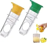 Lemon Juicer Squeezer – Manual Handheld Screw Top Portable Citrus Press Mini 2-Pack