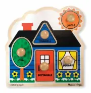 Melissa & Doug First Shapes Jumbo Wooden Knob Learning Puzzle Educational New