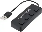 USB 2.0 Version HUB 1-in-4 Port Shape Ultra-Thin Independent LED Power Switch Practical USB 2.0 Splitter