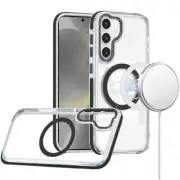For Samsung Galaxy S24 FE Case Magnetic Circle Color Matching Trim Rugged Cover