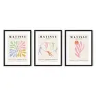 HAUS AND HUES Set of 3 Danish Pastel Wall Decor Framed - Matisse Wall Art,