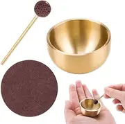 WSDMAVIS 1Pcs Exquisite Mini Tibetan Singing Bowl Set with Mallet and Cushion Hand-Beaten Brass Ritual Spiritual Bowl for Meditation Stress Relief Sound Healing Yoga Deep Relaxation