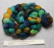 Superwash Wool Combed Top Roving Spinning Handpainted Dyed USA NWT Trident