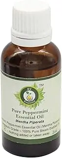 R V Essential Pure Peppermint Essential Oil 30ml (1.01oz)- Mentha Piperata (100% Pure and Natural Steam Distilled)