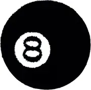 8 Ball Rug, 24"/60cm Black Round Rug Billiard Pool, 8 Ball Carpet, Non-Slip Flocking Floor Area Rug, Absorbent Black Circle Rugs, Cool Rugs Doormat for Living Room Decor (60 * 60CM)