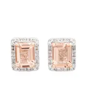 Suzy Levian Silver CZ Unique Halo Earring