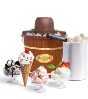 Ice Cream Maker - Old Fashioned Soft Serve Ice Cream Machine Makes Frozen Yogurt
