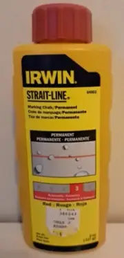IRWIN Tools STRAIT-LINE 64902 Permanent Marking Chalk, 8-ounce, Red (64902)