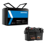 GENTRAX 12V 100Ah LiFePO4 Battery + VoltX Battery Box