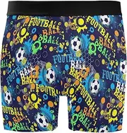 [ZZXXB] Football Graffiti Mens Boxer Briefs Stretch Breathable Underwear Fly Front with Pouch S-XXL