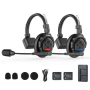 XTALK X2 Wireless Intercom Headset System, 2.4GHz Communication Headset for 2...