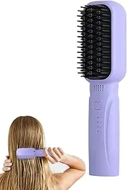 Brush Straightener For Women - Portable Ionic Hair Straightener Comb,Personal Care Supplies, 3 Levels Adjustable Rechargeable Styling Comb For Women And Girls