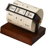 XLWLLNJ Desktop Calendar Wooden Wheeling Calendar for School Countertop Farmhouse