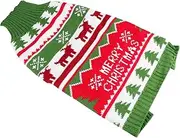 Generic Christmas Dog Sweater Elk Pattern Knitted Pet Clothes Winter Warm Outfit for Dogs Comfortable and Durable for Holiday Festivities and Daily Wear