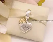 NEW Authentic Pandora FAMILY TREE & HEART Mom Gold Silver Charm 799366C00 RETIRE