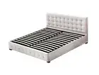 Levede Double Queen Bed Frame Gas Lift Storage Wooden Fabric Matress Base King