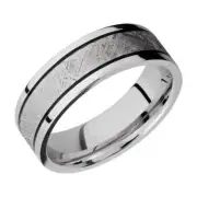 Lashbrook White Cobalt Chrome Meteorite Wedding Band Size 10 *