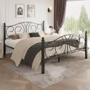 Size Metal Platform Bed Frame with headboard and Queen Metal Bed Frame