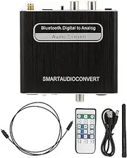 Audio Converter Adapter Bluetooth Digital to Analog Fiber Coaxial Signal Audio Decoder High Performance Aluminum Alloy DAC for Home Theater and Music Enthusiasts with Remote