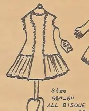 5.5-6"MINIATURE MIGNONETTE DOLLHOUSE CHILD GIRL DOLL DRESS UNDERWEAR PATTERN