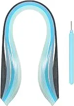uxcell Paper Quilling Kit, 15.4 Inch 3mm Paper Quilling Strips with Blue Pen for Beginners DIY Hand Crafts Teaching Tools Flower Decoration(Blue, Pack of 100)