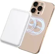 Mugust for MagSafe Wallet Magnetic Wallet Phone Card Holder for 16 Pro Max/16 Plus/16 Pro/16/15 Pro Max/15 Pro/15 Plus/15, for iPhone 14 Pro Max/14 Plus/14 Pro/14/13, RFID Leather, White