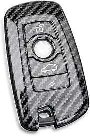 DOHON Key Fob Remote Cover for BMW, Carbon Fiber Key Protective Case for X3 X4 GT3 GT5 1 2 3 4 5 Series, 1pc, Gloosy Black