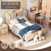 Bed Frame King Single Double Queen Size Mattress Base Oak Color Priceworth