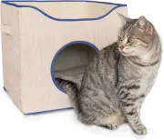 Cat Cube Pet Bed Indoor House for Cats Small Dogs Flatpack Easy to Assemble Has