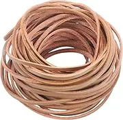 CDY 3mm Wide Flat Genuine Leather Strip Cord 6Yards Braiding String Very Suitable for Jewelry Making, Leather Shoe Lace, garden tools，toys，Woven Bags，DIY Crafts Projects (Light Brown 6Yards)