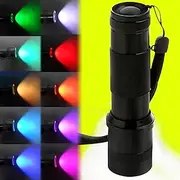 RGB LED Flashlight Color Changing Lamp Torch 10 Colors Light LED Flashlight Emergency Handheld Flashlight for Outdoor Camping