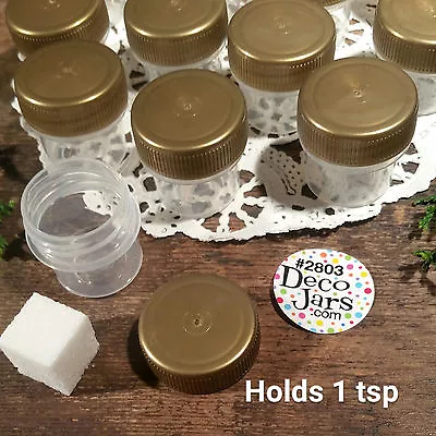 12 Vial Gold Cap Tiny ink Pot JAR Bottle 1/4oz container Powder #2803 USA