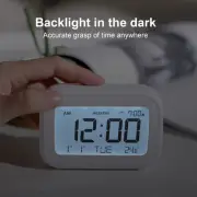 AU (White)Mini Digital Alarm Clock With LCD Screen Snooze Function 12H 24H