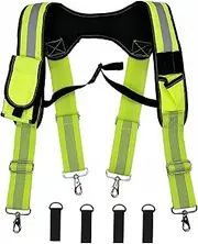 [Cedrainy] Cedriany Tool Belt Suspenders for Work Belt Suspenders Heavy Duty Padded with Attachment Loops for Men