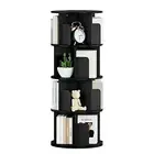 Rotating Bookshelf, 360° Display Standing Book Shelf Organizer, 4 Tier Wooden