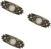 Cabilock 3pcs Decorative Wired Doorbell Metal Push Button Illuminated Light Easy Install for Home Apartment