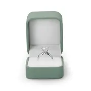 Leather for Proposal Engagement Leather Jewelry Ring Gift Ring Box Olive-green