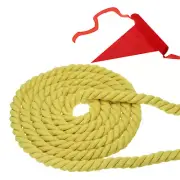 39' Tug of War Rope for Adults Teen Twisted Cotton Rope with Flag Yellow