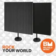 Auralex DeskMax Portable Stand Mounted Absorption Panels Charcoal (Pair)
